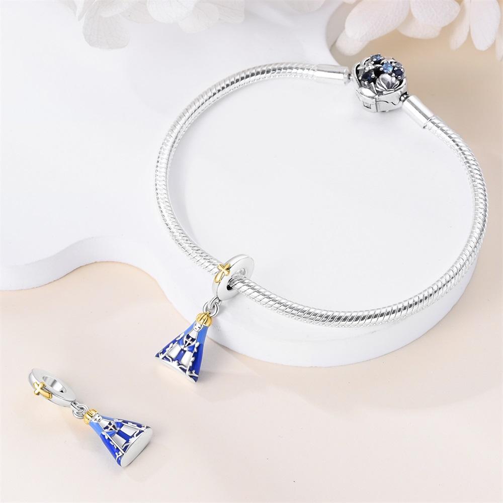 Original Charms Copper Religious Belief Virgin Mary Beads Fit Bracelet Women Jewelry Making Diy Gift