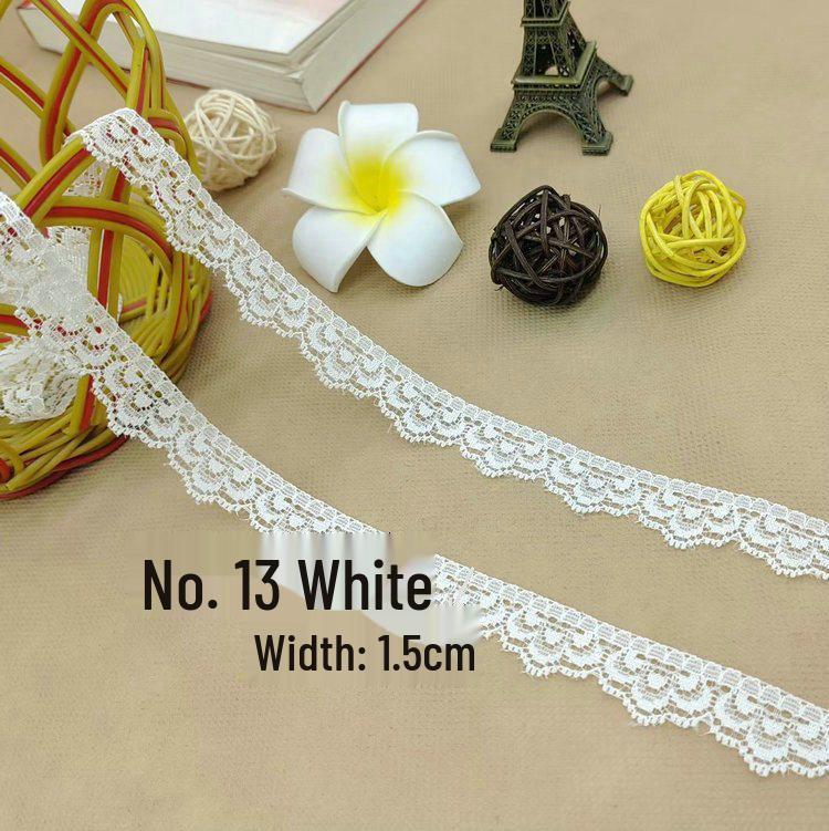 Elastic Black and White Lace Trim, 1.5cm Wide, for Clothing and Skirt Hem Decoration