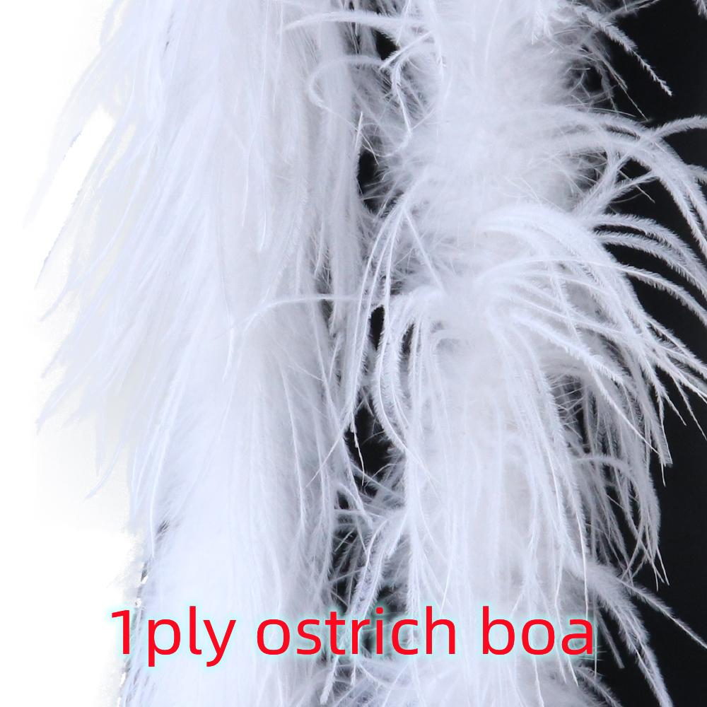 2 Meter Weißer Truthahn Chandelle Federn Boa Voll Straußen Marabou Boa Besatz Für Hochzeitskleid Weihnachtsfeier Basteln Dekoration