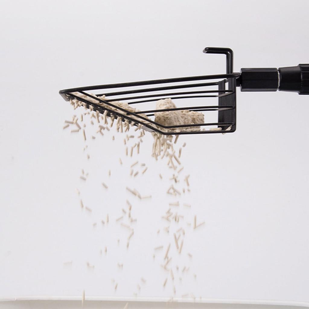 Metal Litter Scoop For Cats With Retractable Handle Efficient Sifting Design Multiuse Chicken Coop Rake Cleaning Tool