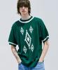 KND Navajo Pattern Loose Fit Ringer Half Knit Peacock Green