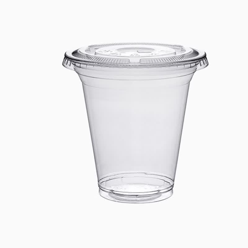 Disposable Plastic Beverage Cups with Flat Lids