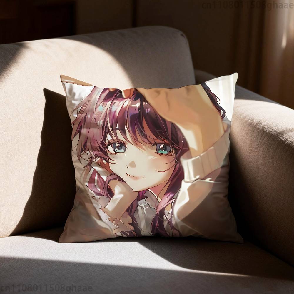 Waguri Anime Kaoruko Pillow Case Antidustmite Pillowcase Invisible zipper silky short plush Sofa cushion cover