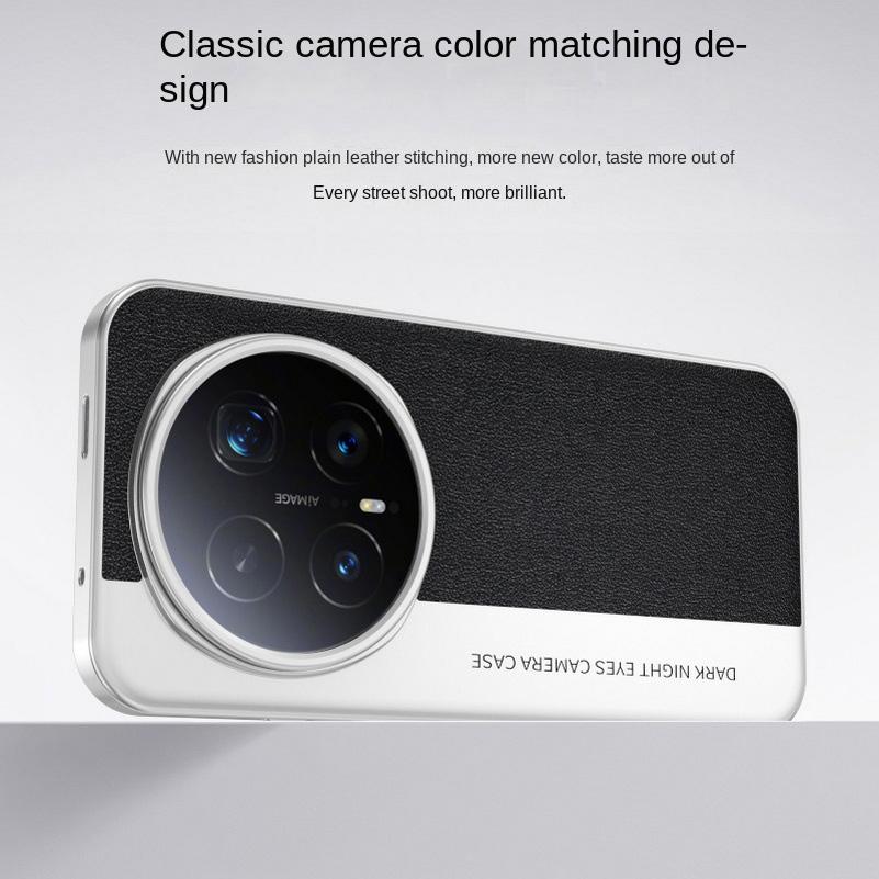 Plain Leather Classic Color-blocked Lens Heightened Case For Honor Magic 8 Pro Magic8 Slim All-inclusive Cover