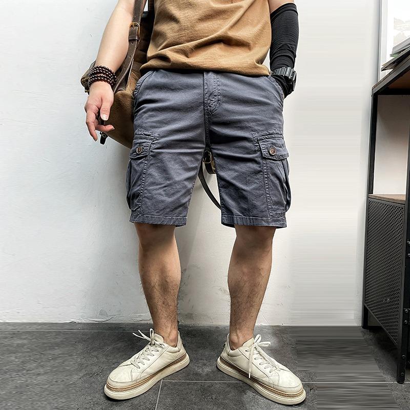 Herren Sommer Cargo Shorts Herren Mode Lässig Multi Taschen Shorts Hosen Elastische Taille Atmungsaktiv Jogging Shorts Herren