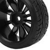 4PCS 1/10 Drift Car Tires Hard Tyre for Tamiya TT02 On Road Drifting Car RC Rubber Tires and Wheels Set Black