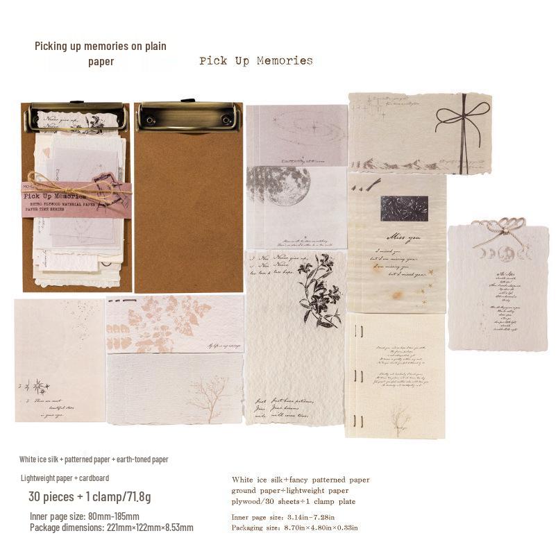 Momo Retro Journal Series: Special Plywood Paper for Collage & Decor - 4 Variants