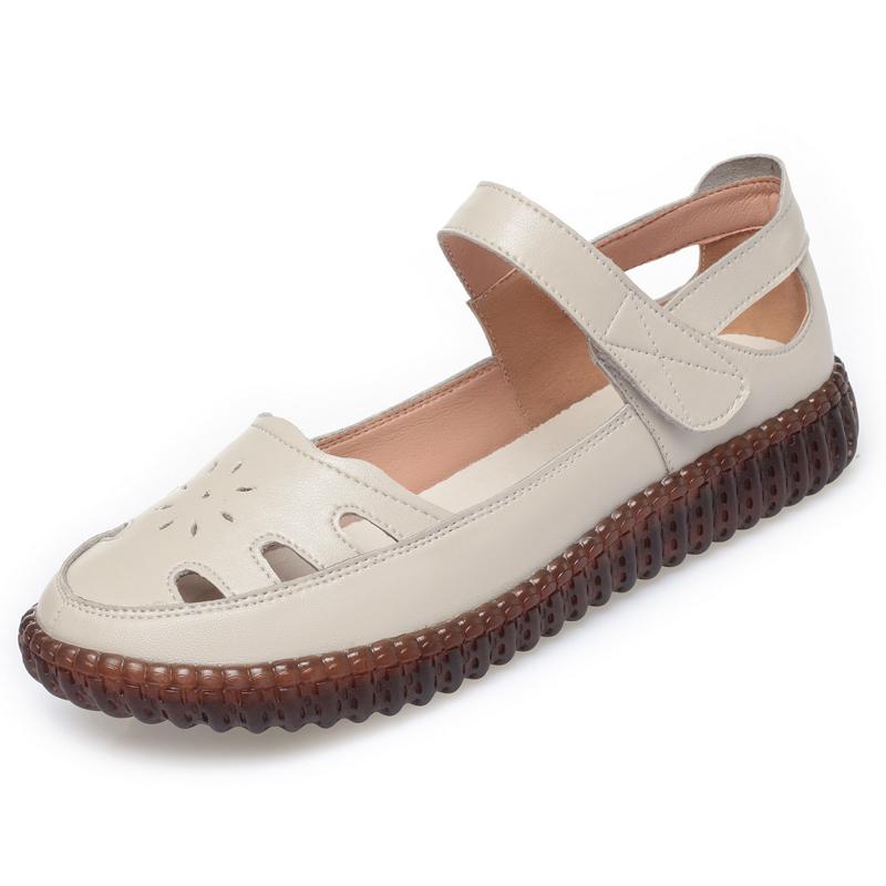 Fashion AIYUQI 2025 new women's sandals Flat-soled non-slip hollow women shoes Summer large-size female sandals