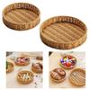 Round Serving Tray Household Decorative, Hand Woven Basket, Bread Storage Basket for Food Dessert Snacks Crackers Countertop