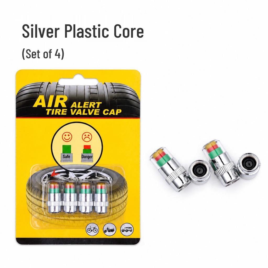 Copper Core Anti-Theft Tire Pressure Monitor Cap - Visual Warning Device and Pressure Detector