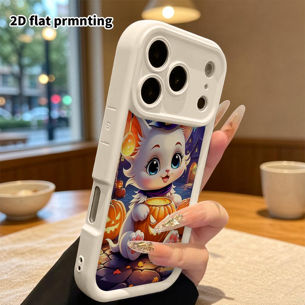 Phone Case: 2D Flat Design Suitable for iPhone 18 17 16 15 14 13 Pro Stepped Protective Case, Wizard Little Cat, Christmas and Halloween Gift