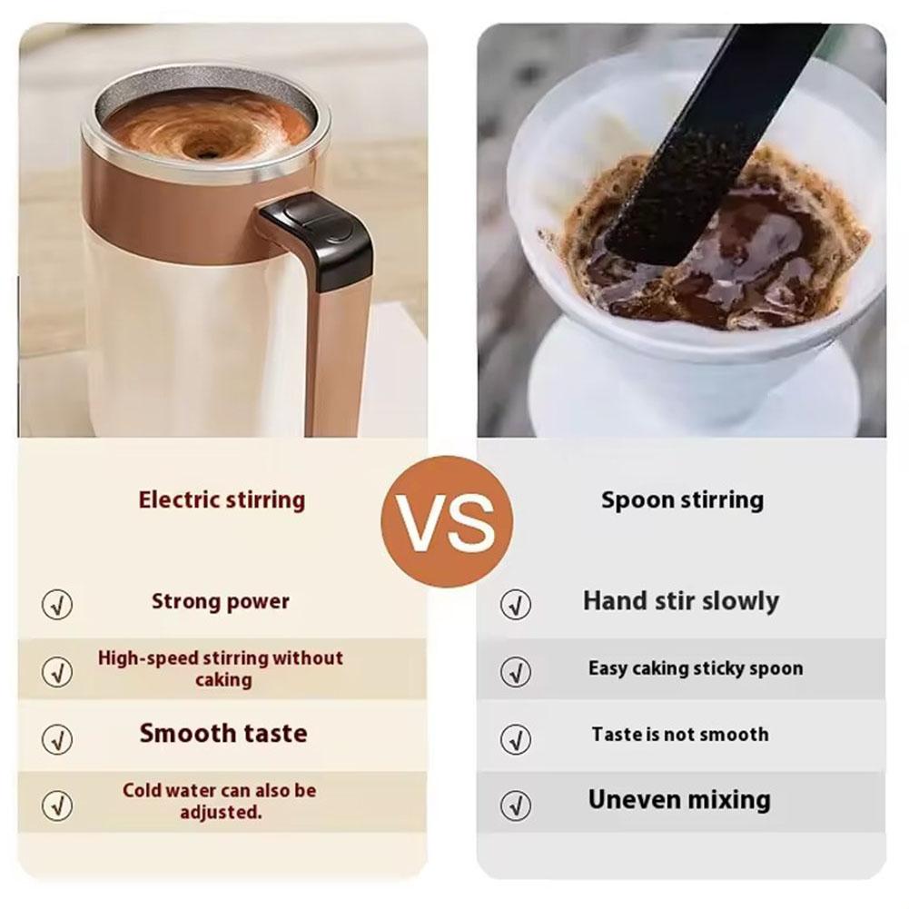 Automatic Stirring Coffee Cup With Temperature Display Stainless Steel Mixer Rechargeable Automatic Stirring Cup With Lid