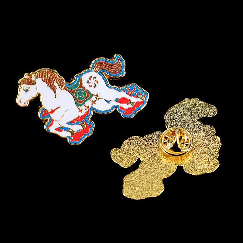 

2026 Year of the Horse Enamel Brooch - Creative Cartoon Badge for Bags and Clothes