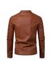 Men's Trendy PU Leather Motorcycle Jacket - Cross-Collar, Korean Style, Casual Spring/Autumn Coat