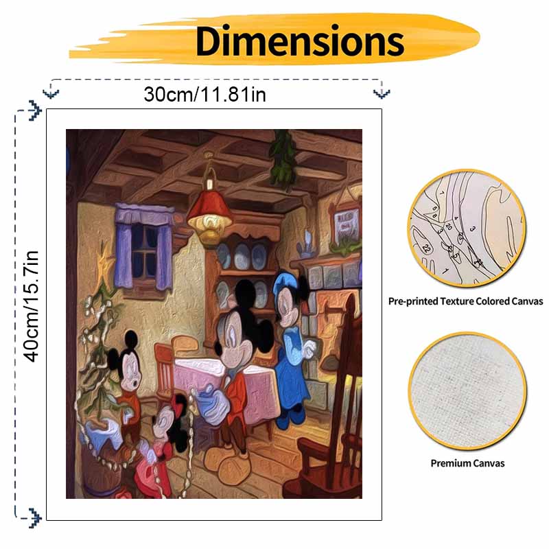 Disney Oil Painting Kit Painting Mickey Christmas Home Bedroom Wall Decor Gift