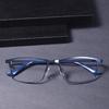 Blue Frame Square Anti Blue Light Reading Glasses Men Business Metal Frame Farsighted Vintage Eyeglasses Readers+125+175