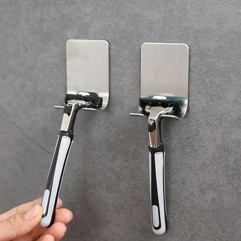 Bathroom Small Tools Razor Stand Wall Razor Holder Shower Blade Holder Man Shaver Holder Hook Hanger Shaving Shelf Accessories