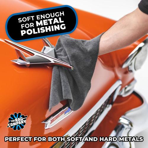 The Rag Company Edgeless 365 40x40cm (10 Count) Multi-Purpose Towels for Car Washing, Detailing, and More, Gray