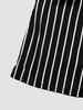Women's Striped Slit Tie-Waist Long-Sleeve Shirt