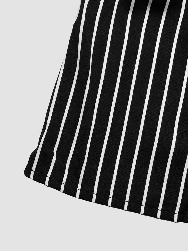 Women's Striped Slit Tie-Waist Long-Sleeve Shirt