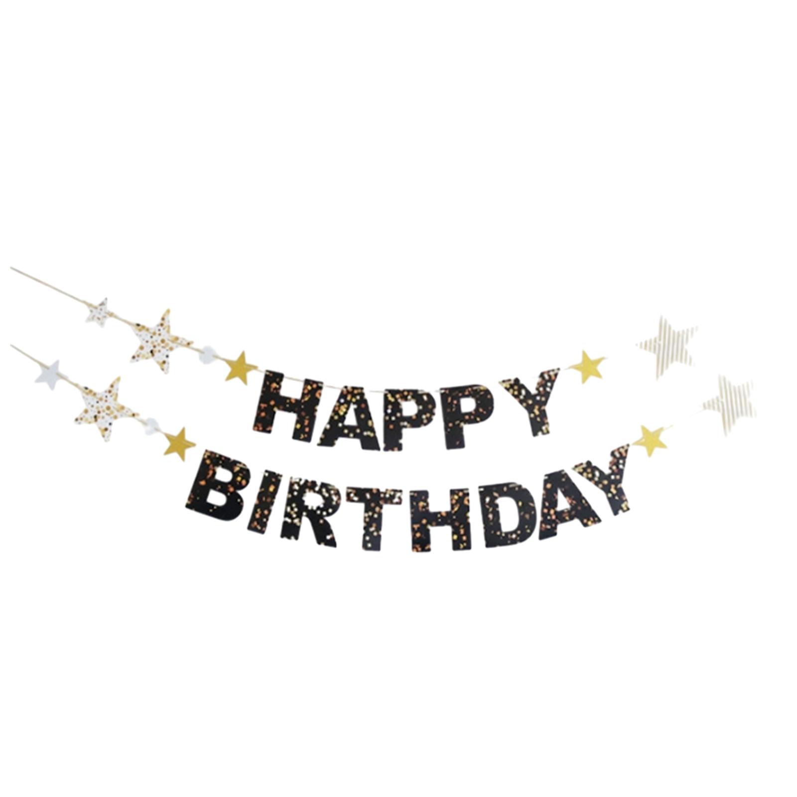 

Баннер с днем рождения Украшения на день рождения для вечеринки по случаю дня рождения Украшения на день рождения Знак с днем рождения чёрный