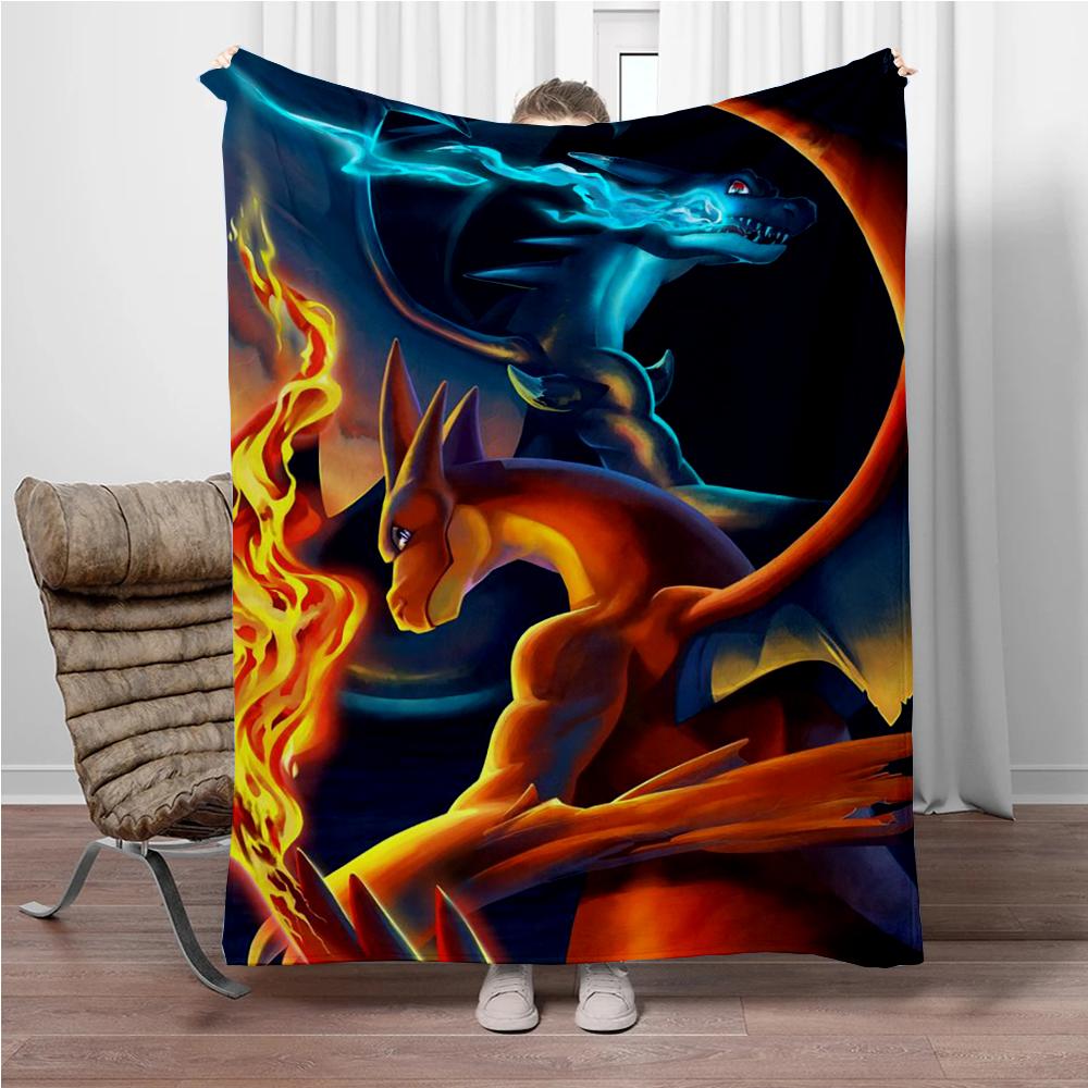 31 Style Pokemon Cartoon Cute Pikachu 3D Soft Flannel Blanket for Bed Bedroom Sofa Picnic,Throw Blankets for Kids Outdoors Gift