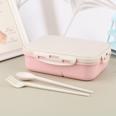 Microwave Lunch Box Wheat Straw Dinnerware Food Storage Container Bento Box