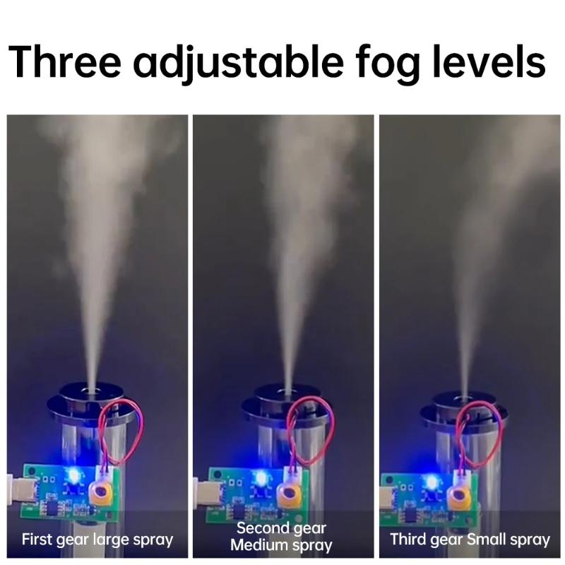 Three Gear Adjustable Fog Volume Single Spray Humidifier Module Ultrasonic Atomization Control Board Type C Interface Dc 5V