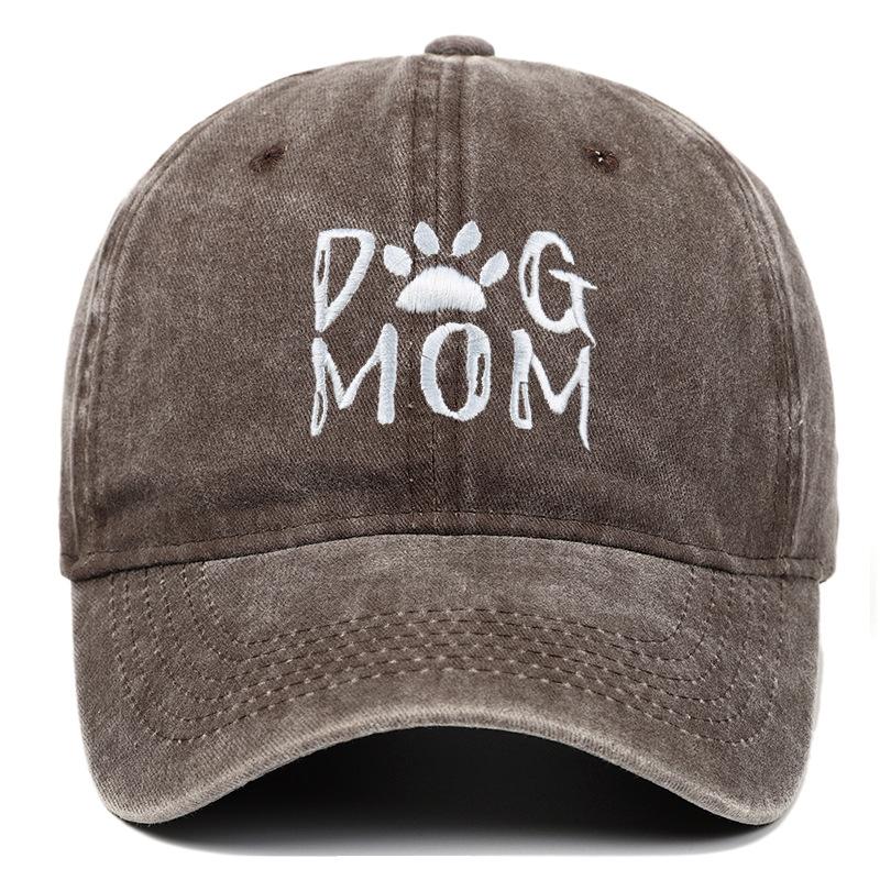 Retro Letter Embroidery Dog Dad Baseball Caps Washed Cotton Adjustable Casual Hat Hip Hop Streetwear y2k Cap