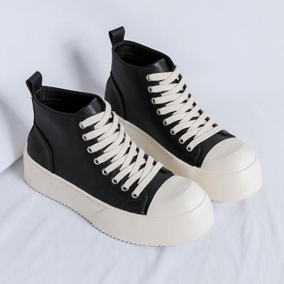 Modne Duże Rozmiary 38-46 Męskie Botki High Top ze Skóry Naturalnej Wysokiej Jakości Casualowe Skórzane Gruba Podeszwa Botki do Kostki Buty do Chodzenia na Zewnątrz Nowe