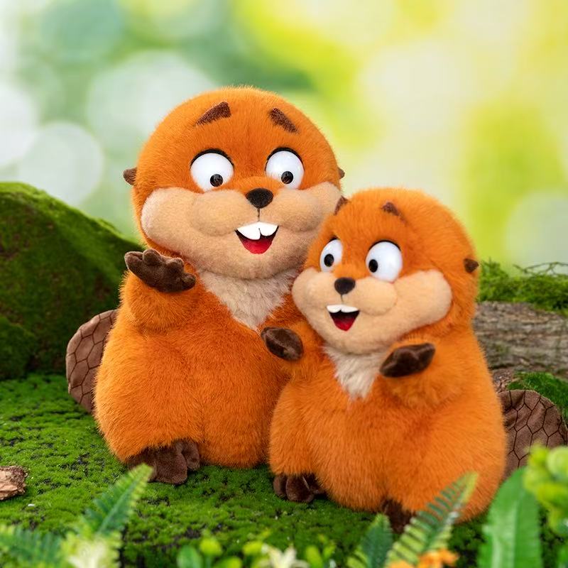Kawaii Orange Beaver Plush Toy Handmade Doll Cartoon Anime Cute Pillow Home Decoration Children's Birthday Gift Doll