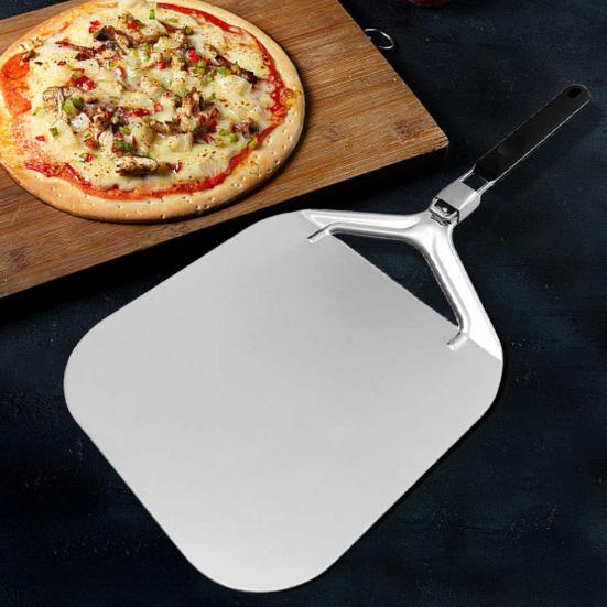 

Лопатка для пиццы из нержавеющей стали со складной ручкой, антипригарное покрытие, механизм блокировки безопасности, простая очистка, многофункциональный инструмент для выпечки A