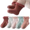 Baby Süße Spitze Mädchen Socken Anti-Rutsch Klebepunkt Einfarbig Baumwolle Säuglingsmädchen Socken Atmungsaktiv Kinder Mädchen Bodensocken