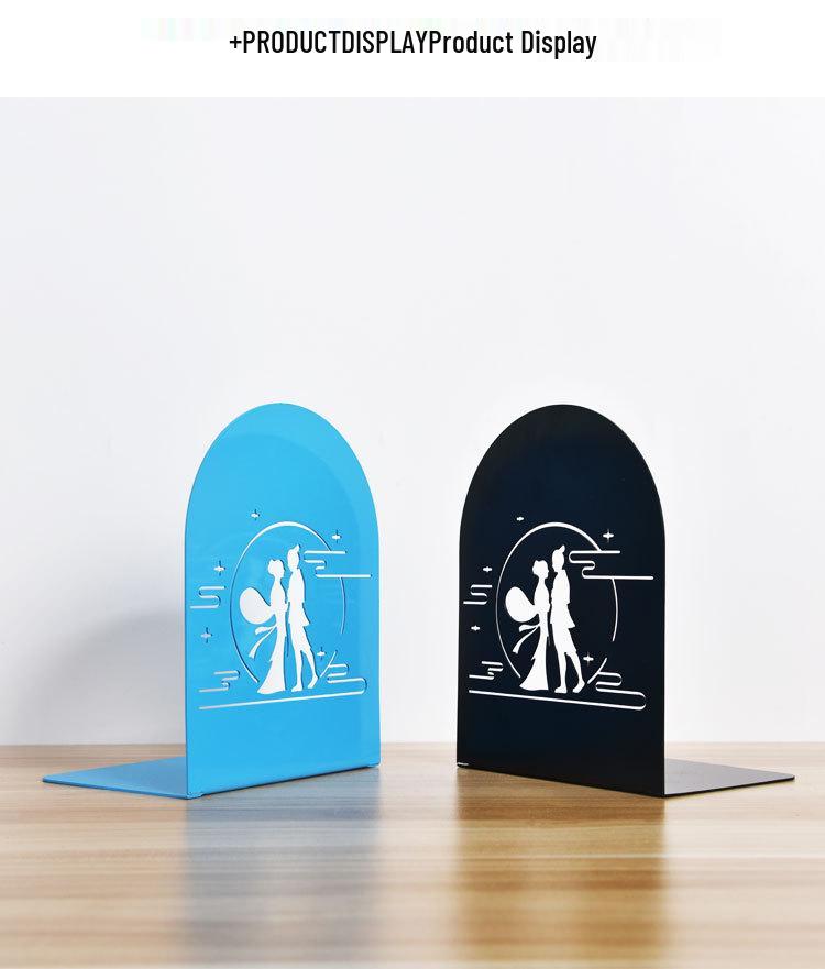 Chinese Style Ancient Architecture Metal Bookends: Decorative Desktop Ornaments and Book Support Clips