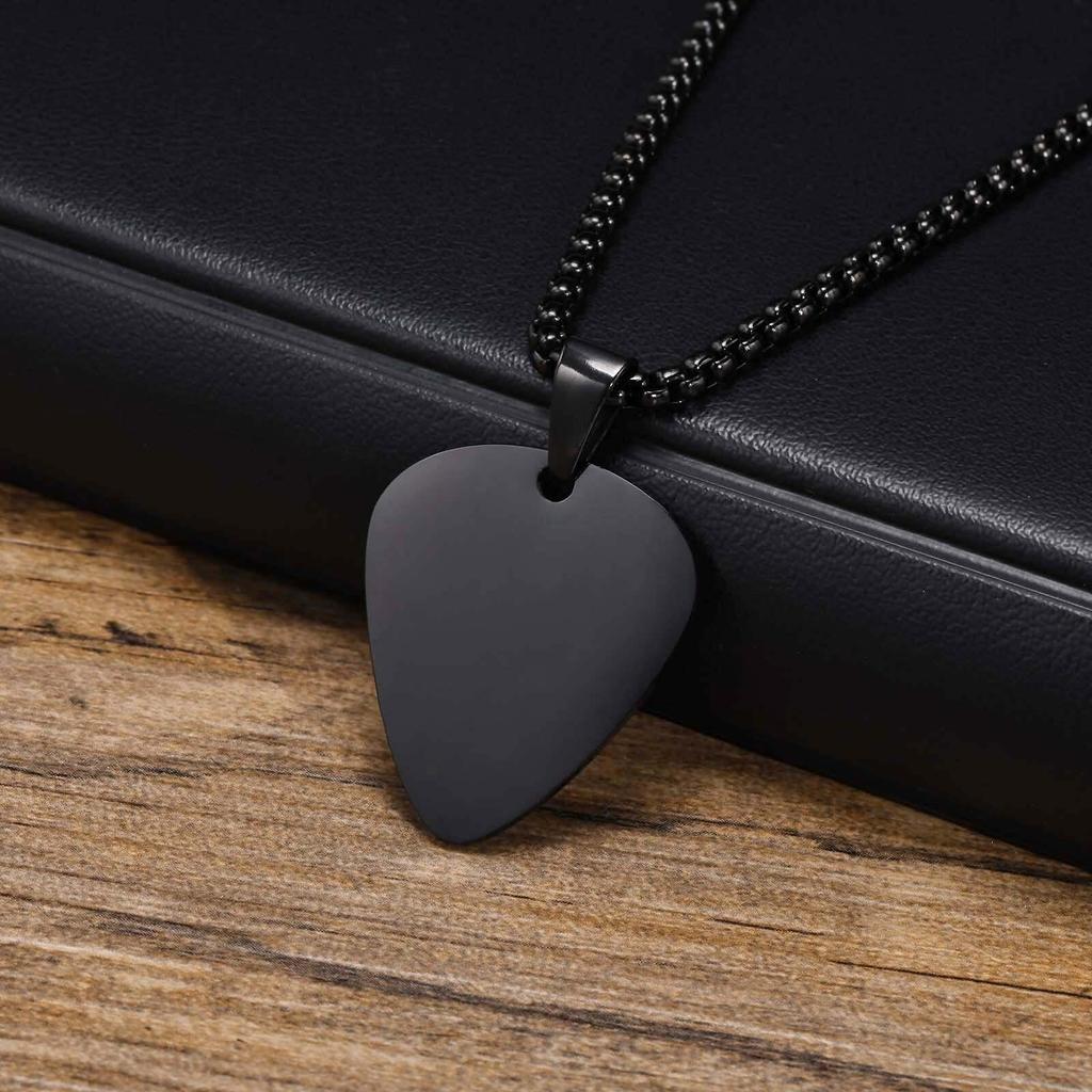 Edelstahl Gitarrenplektrum Halskette Anhänger Kragen Für Männer Jungen Schmuck Zubehör Für Musikliebhaber Geburtstagsparty Geschenk