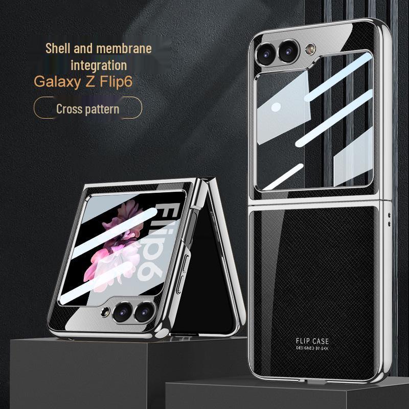 Samsung Z Flip6 Foldable Phone Case: Lightweight Glass Electroplating PC Hard Shell with Bare Metal Feel by GKK