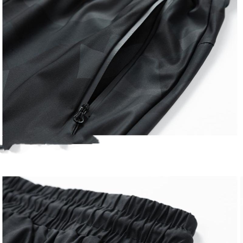 Summer Men's New Patchwork High Waited Elasticized Printed Pocket Zipper Fashion Slim Versatile Casual Pants