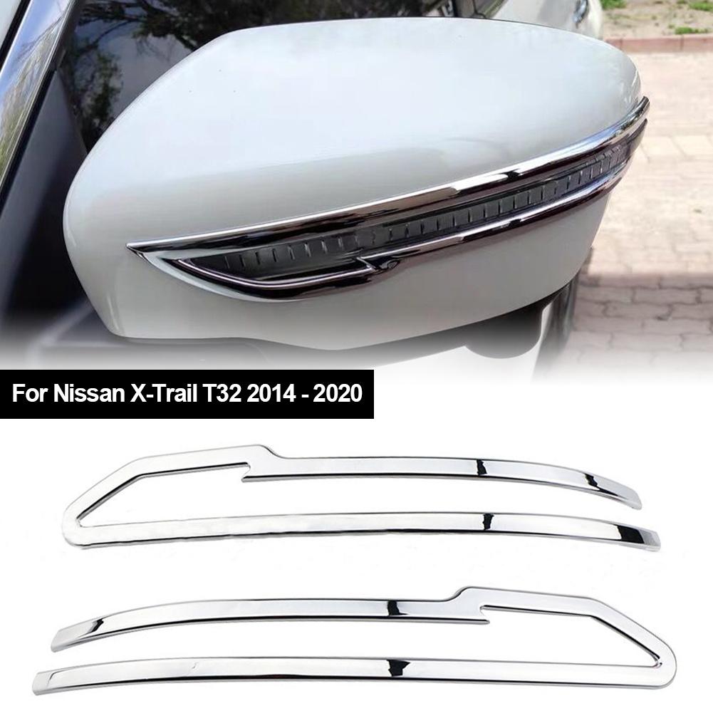 2 buc. ABS cromat oglinda retrovizoare laterală autocolant de protecție bandă anti-zgârieturi pentru Nissan X-Trail T32 2014 - 
