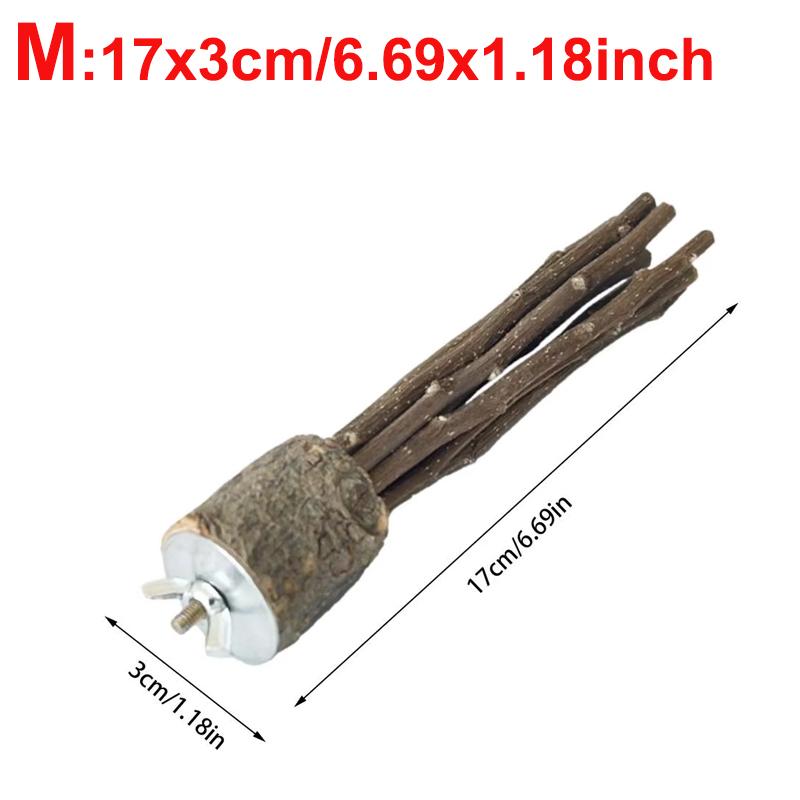 Wooden Parrot Stand Pole Perch Wood Natural Tree Branch Bird Stand Beak and Claw Grinding Parrot Toys Birdcage Decoration Pets