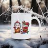 Tasse à café amusante à thème de Noël dessin animé Chaussette Tasses en céramique avec anse 330 ml Tasses à petit-déjeuner Tasses à boisson pour cola Tasse à thé Bière
