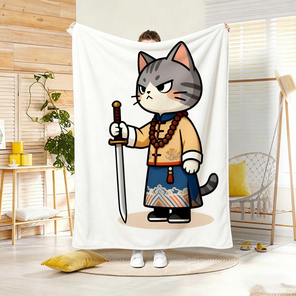 Cartoon F-Forbidden City Cat Throw Soft Warm Throw Blanket for Bedroom Living Room Bed Travel Camping Picnic Gift