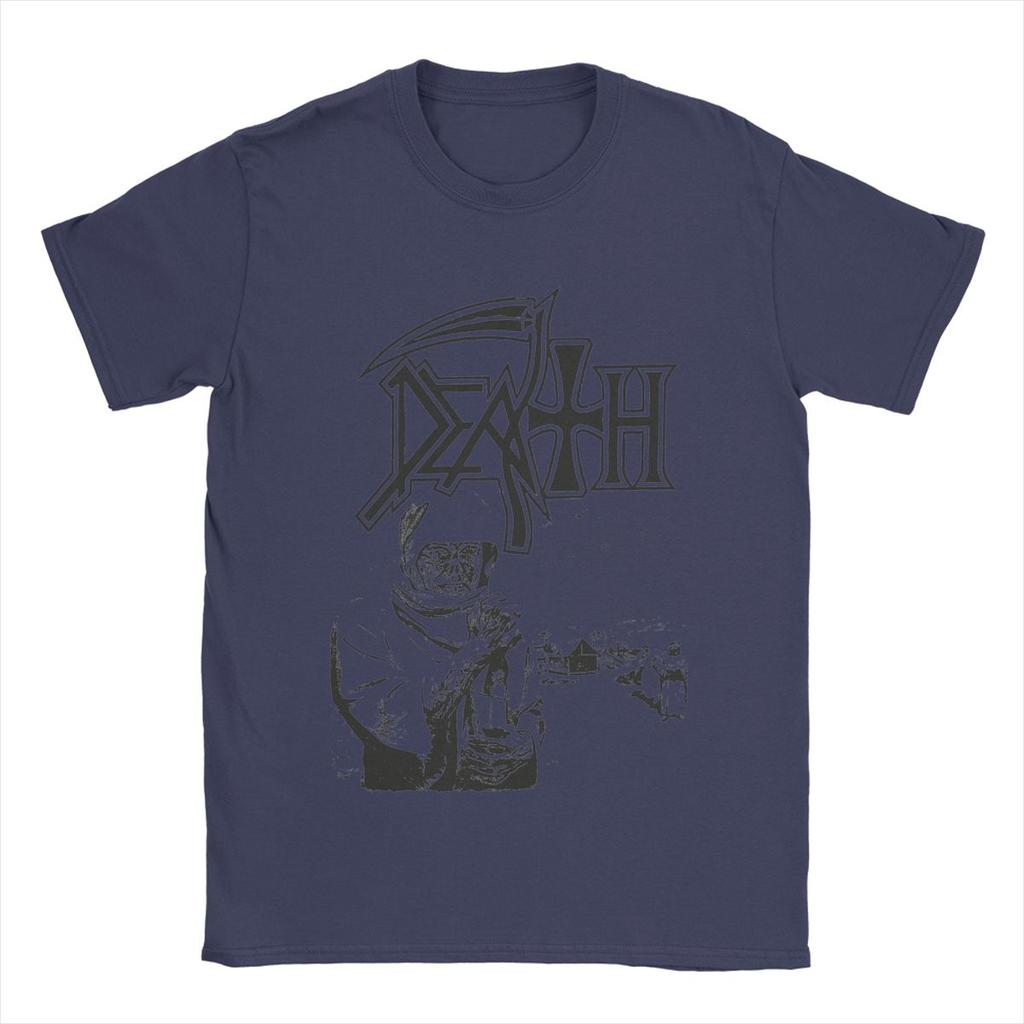 Death T Shirt for Men Pure Cotton Novelty T-Shirt Crew Neck Band Tees Short Sleeve Clothes Summer