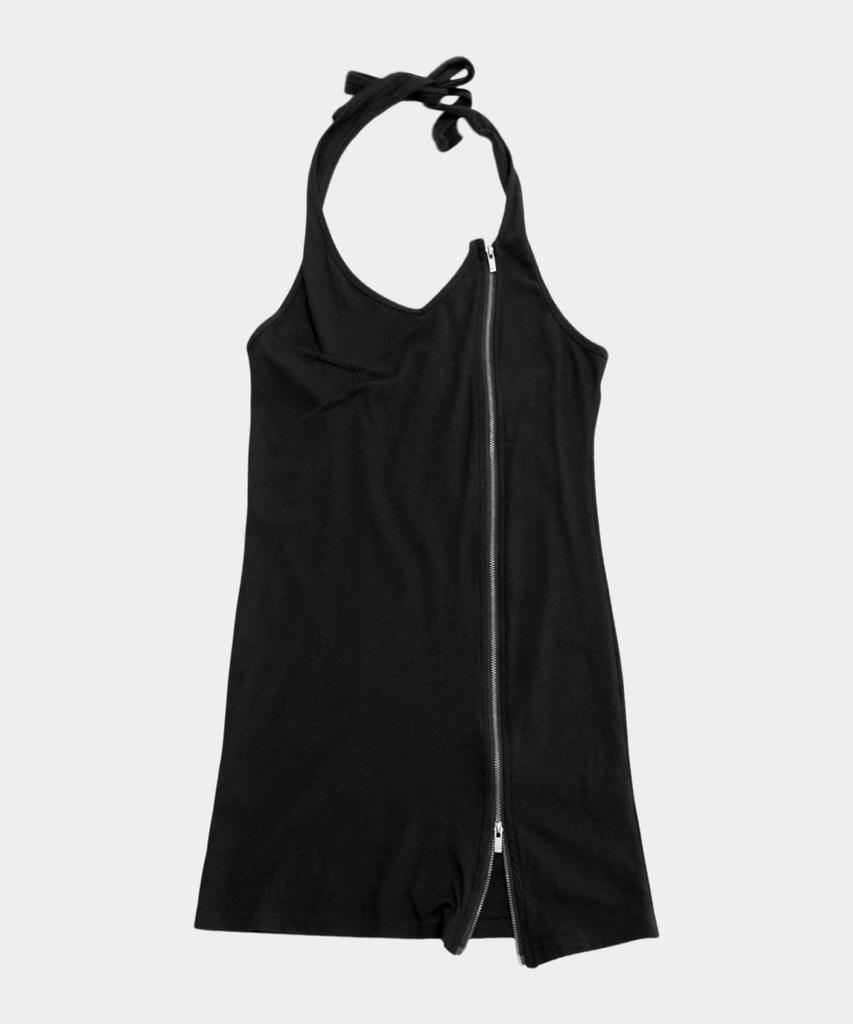 PLACE STUDIO Halter Neck Strap Multi-Zipper Point Layered Sleeveless T-Shirt Set_2 Colors