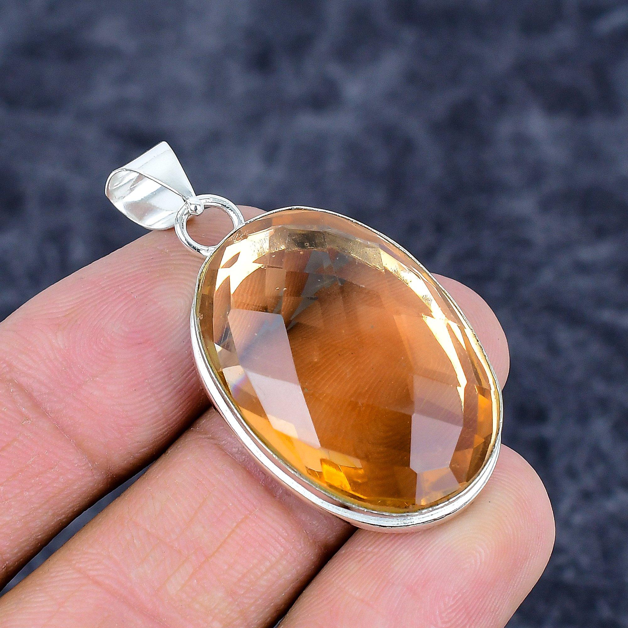 

Morganite Gemstone Handmade 925 Sterling Silver Jewelry Pendant 1.81 M-3258