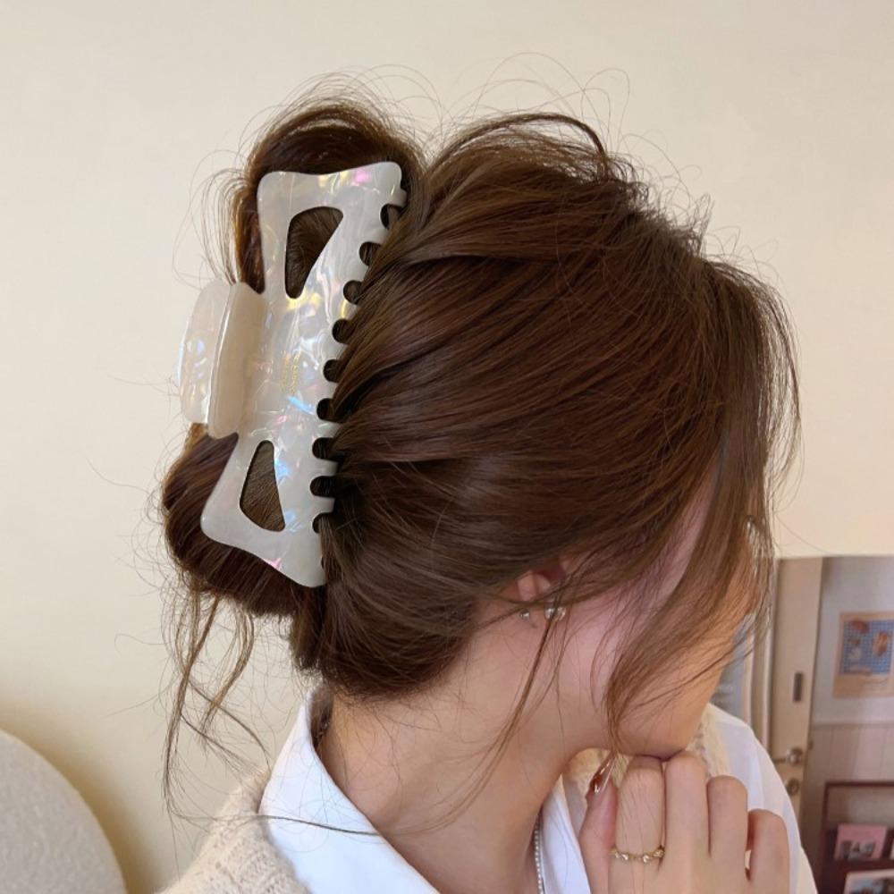Hollow Ponytail Clip Leopard Print Large Shark Clip Cute Simple Hair Claw  Girls