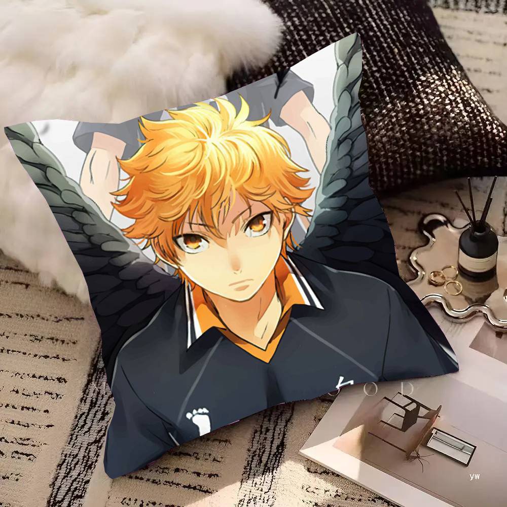 Volleyball Japanese Anime Manga Haikyuu Pillow Case Square Pillow Bedroom Sofa Leisure Comfort Cushion Car Home Decoration