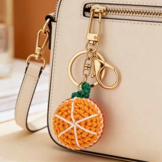 Keychain Handmade Crochet Fruit Pattern Charm Key Chain Bags Backpack Ornaments Jewelry Making Accessory