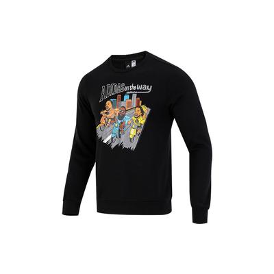 Sportliches Rundhals-Sweatshirt mit lustigem Aufdruck Herren Oberteile Schwarz HG3624