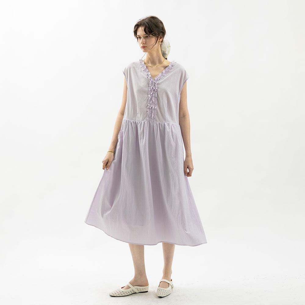 WEDNESDAY DELIGHT Wd_Lavender Frill Long Dress