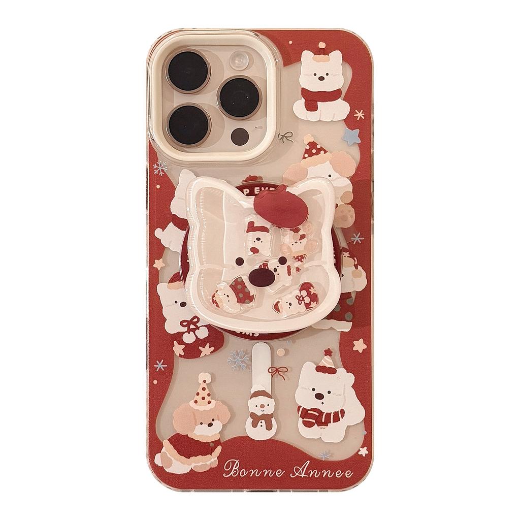 Niedlicher West Highland Schüttelnder Magnetischer Schnappverschluss Halterung 16promax Transparentes iPhone 15 Handyhülle 14 Anwendbar auf 13 Weich